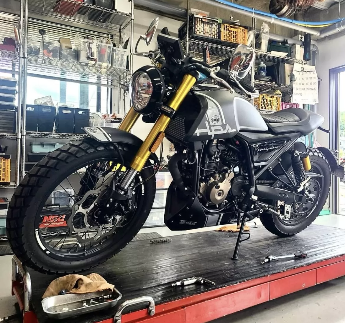 Fフォーク漏れ#FBモンディアル#HPS125  原付